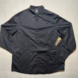 Messi Collection Button Down Shirt Men's XXL Black Brand New Stretch Long Sleeve